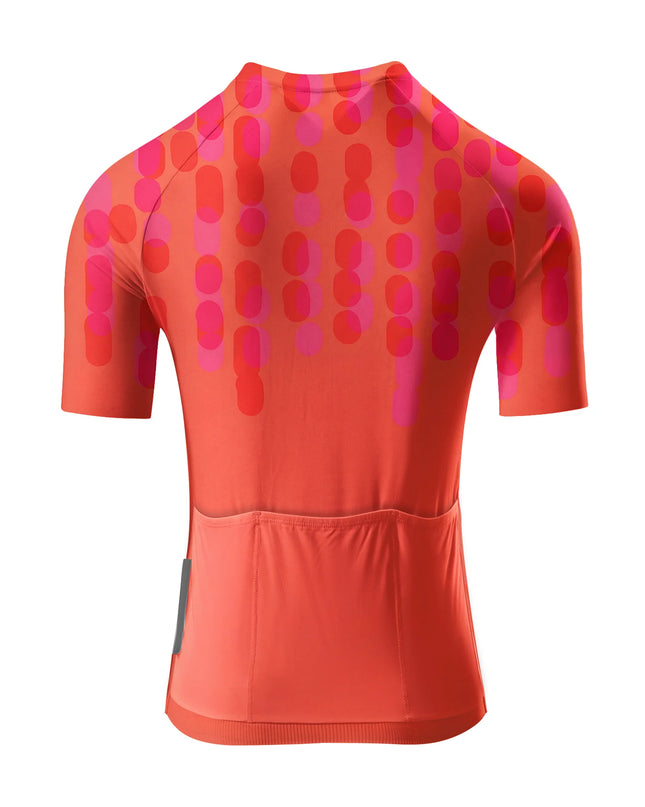 ROCKBROS Women's Vibrant Gradient Orange Pink Abstract Vertical Print Padded Bib Cycling Bibs