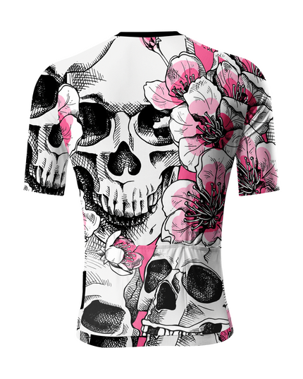ROCKBROS Men's Gothic Floral Sakura Skull Tattoo Performance Cycling Jersey