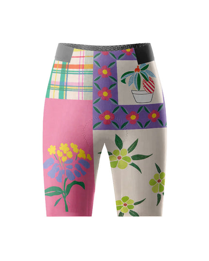 ROCKBROS Women's Retro Patchwork Floral Short Sleeve Cycling Set