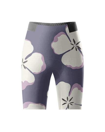ROCKBROS Women Purple White Floral Padded Cycling Shorts