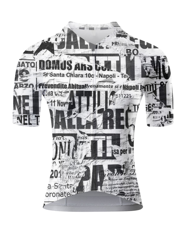 ROCKBROS Women's Dadaist Collage Newspaper Print Cycling Jersey