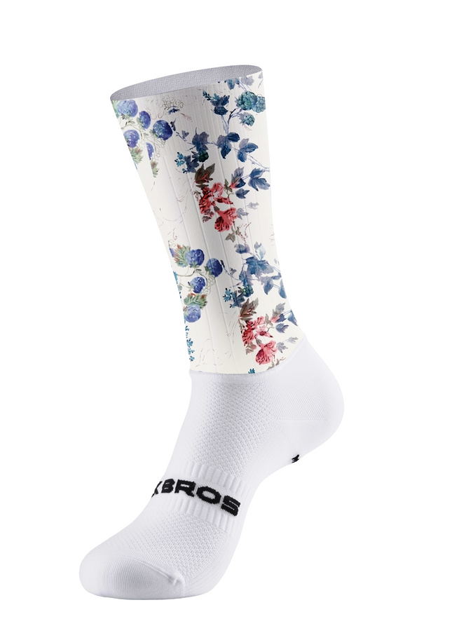 ROCKBROS Watercolor Vintage Berry & Floral Print Breathable Compression Socks