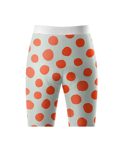 ROCKBROS Women's Bold Orange Polka Dot Padded Compression Cycling Shorts