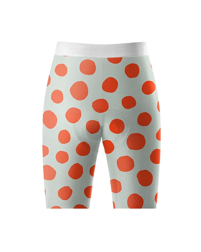 ROCKBROS Women's Bold Orange Polka Dot Padded Bib Cycling Bibs