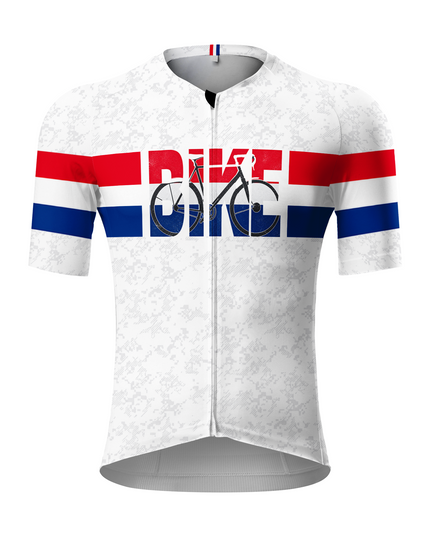 ROCKBROS Men's Red Blue Stripe Bike Letter Print Cycling Jersey