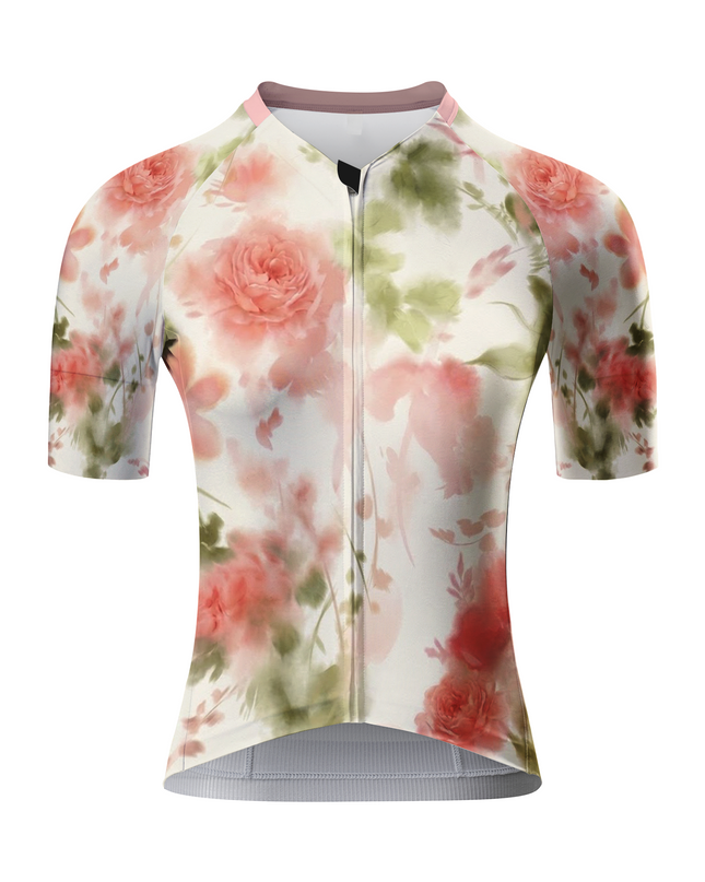 ROCKBROS Women's Watercolor Rose Print Cycling Jersey