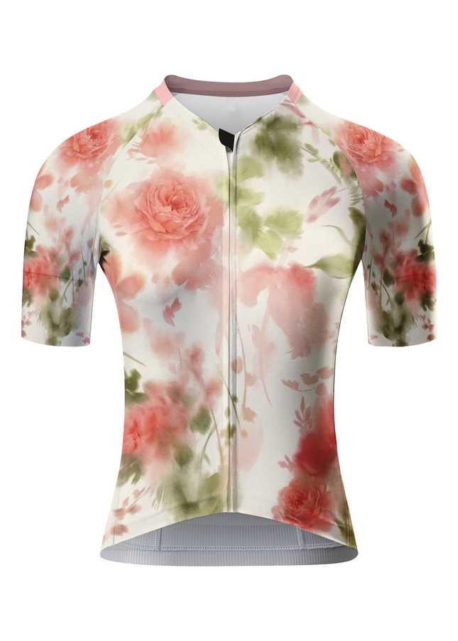 ROCKBROS Women's Watercolor Rose Print Cycling Jersey