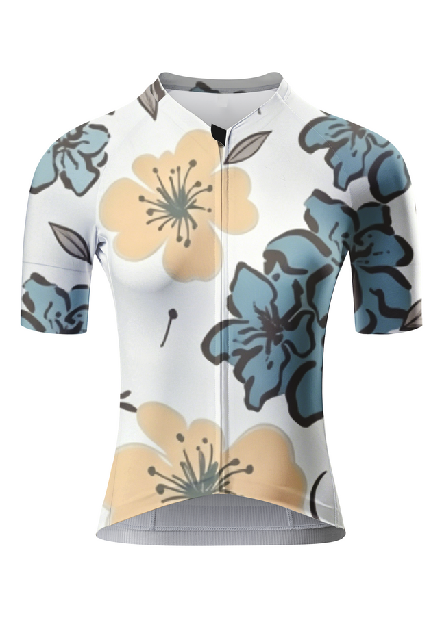 ROCKBROS Women's Retro Floral Print Cycling Jersey