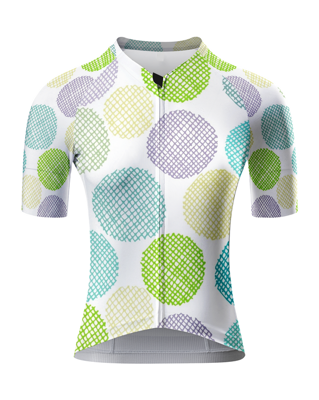 ROCKBROS Women's Colorful Mesh Polka Dot Print Short Sleeve Cycling Set