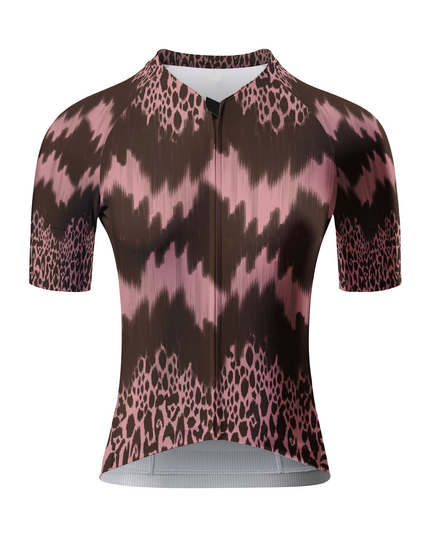 ROCKBROS Women's Wild Cheetah Print Pink & Brown Cycling Set