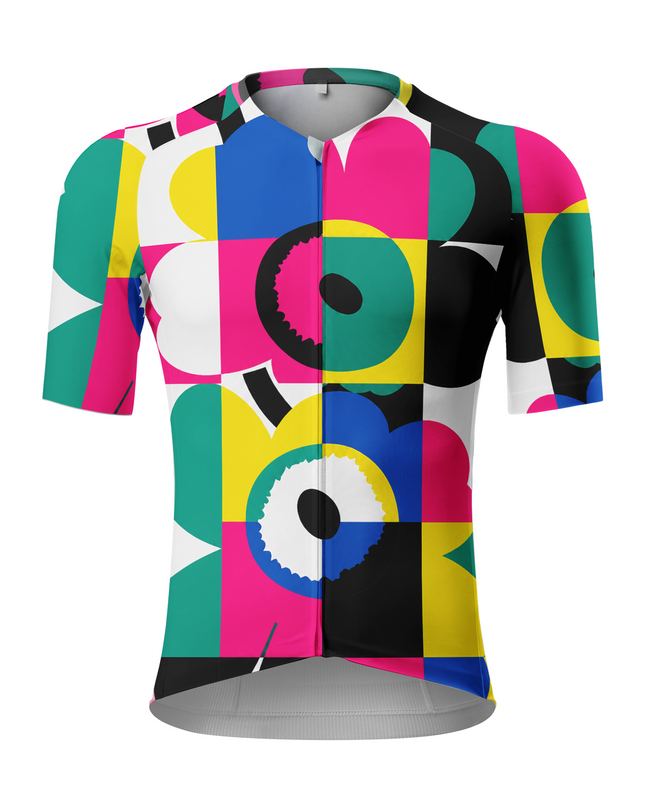 ROCKBROS Men's Color Block Floral Father's Day Cycling Jersey