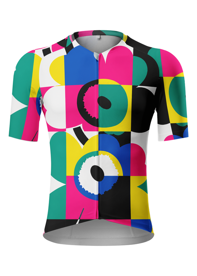 ROCKBROS Men's Color Block Floral Father's Day Cycling Jersey