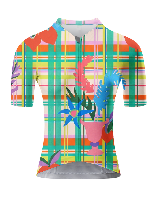 ROCKBROS Women's Colorful Plaid Floral Cycling Set