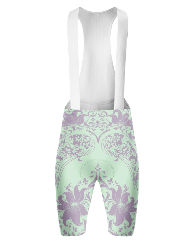 ROCKBROS Women's Ornate Purple Floral Baroque Cycling Bibs