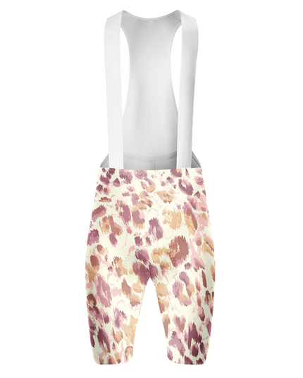 ROCKBROS Women's Soft Watercolor Leopard Print Padded Cycling Bib Shorts