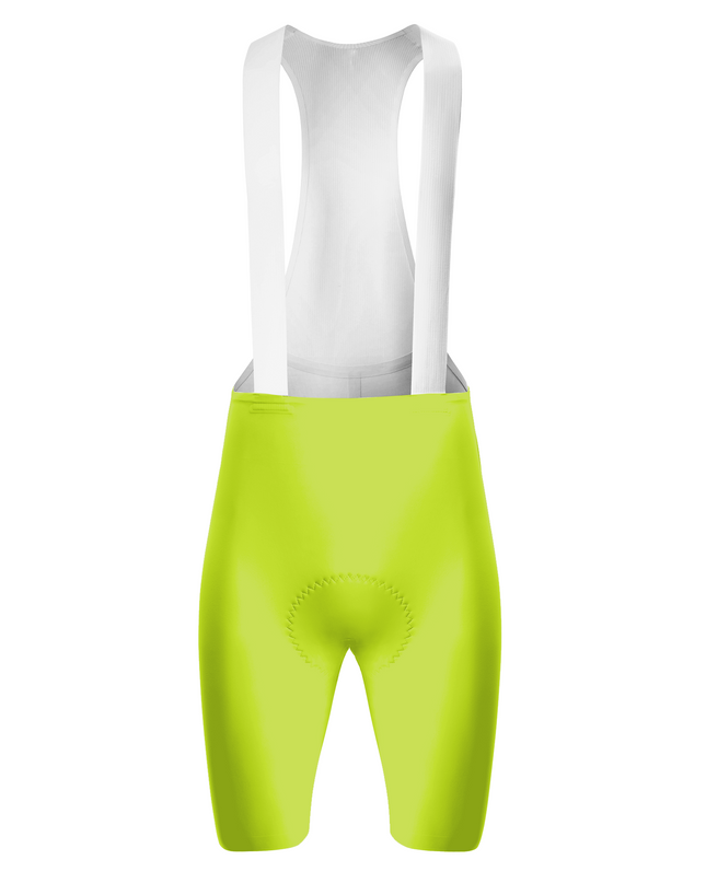 ROCKBROS Women's Solid Lime Green White Strap Cycling Bib Shorts
