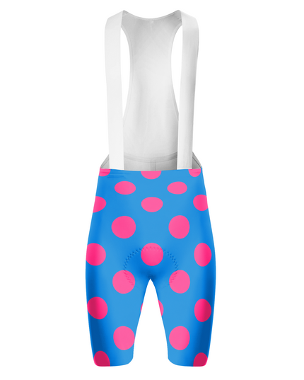 ROCKBROS Men's Blue & Pink Polka Dot Cycling Bib Shorts