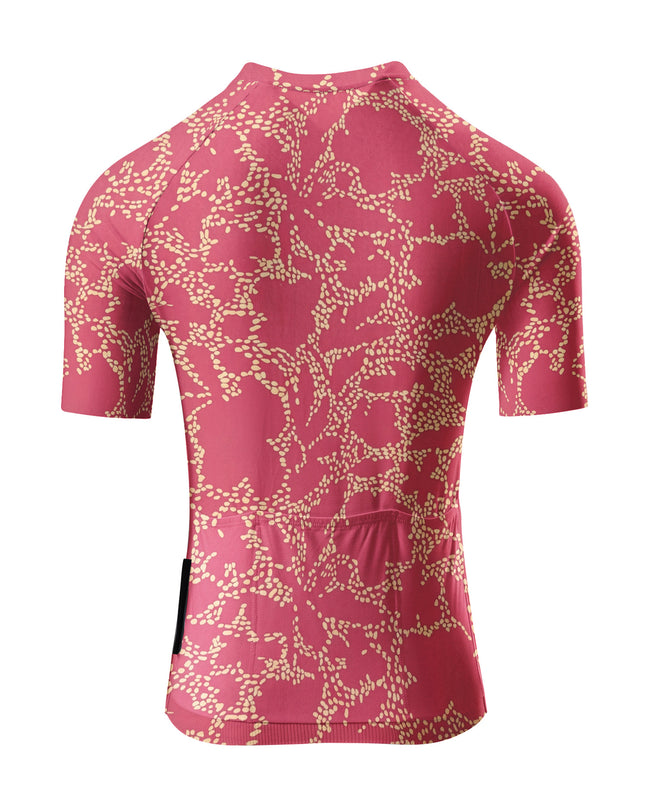 ROCKBROS Women's Burgundy Dot Floral Print Short Sleeve Cycling Set