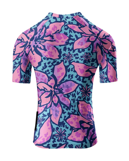 ROCKBROS Women's Leopard Floral Print Short Sleeve Cycling Set