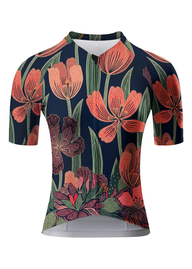 ROCKBROS Women's Midnight Tulip Artistic Cycling Jersey