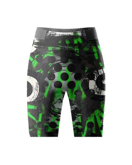 Men's Neon Grunge Halftone Punk Art Cycling Shorts Tailored with Stretch Fit for All-Day Comfort – Back View