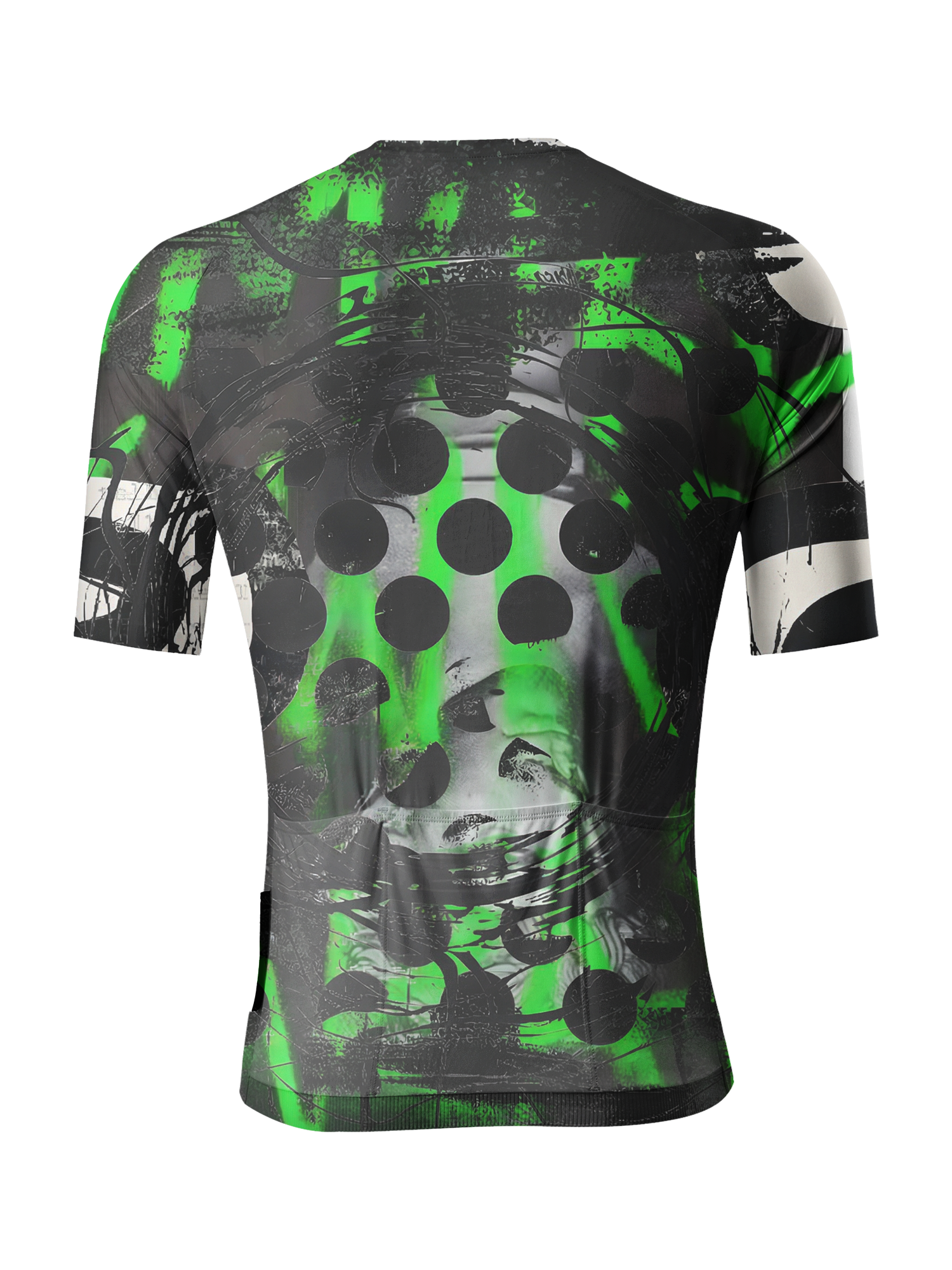 Men's Neon Grunge Halftone Punk Art Pro Aero Jersey Designed with Soft-Touch Fabric for All-Day Comfort – Back View