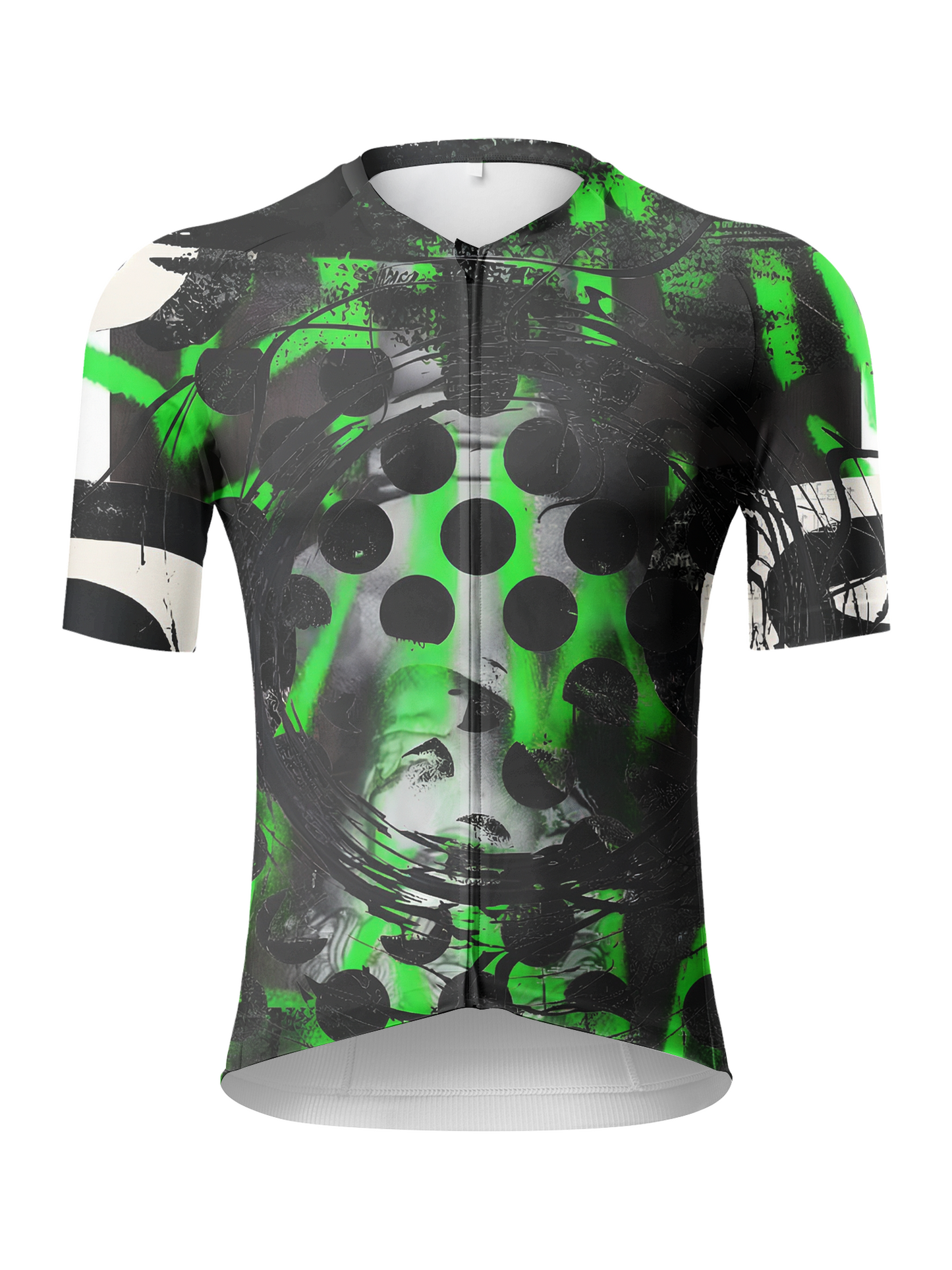 Men's Neon Grunge Halftone Punk Art Pro Aero Jersey Built for Road Cycling and Long Training Rides – Front View