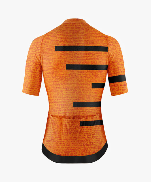 Men's Typography Themed Cycling Jersey Crafted from Moisture-Wicking Fabric to Stay Dry on the Ride – Back View
