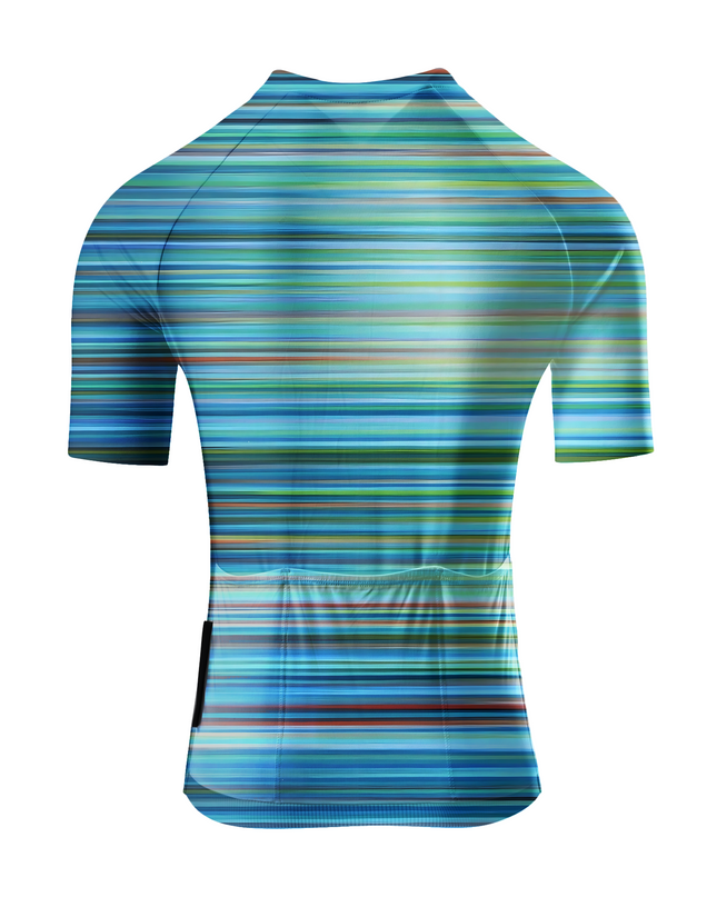 Women's Aqua Velocity Linear Motion Pro Aero Jersey Crafted from Moisture-Wicking Fabric to Stay Dry on the Ride – Back View