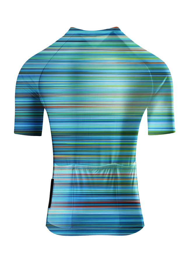 Women's Aqua Velocity Linear Motion Pro Aero Jersey Crafted from Moisture-Wicking Fabric to Stay Dry on the Ride – Back View