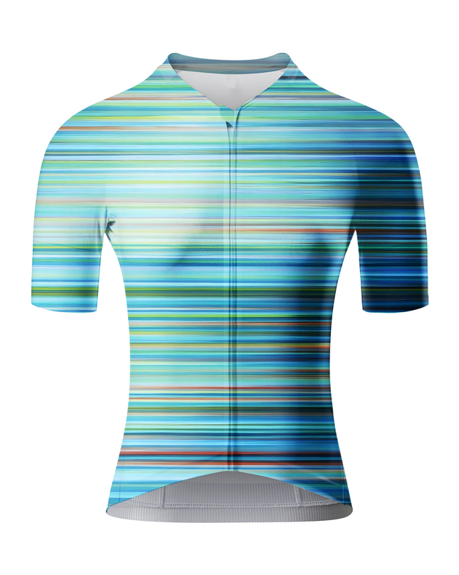 Women's Aqua Velocity Linear Motion Pro Aero Jersey Built for Road Cycling and Long Training Rides – Front View