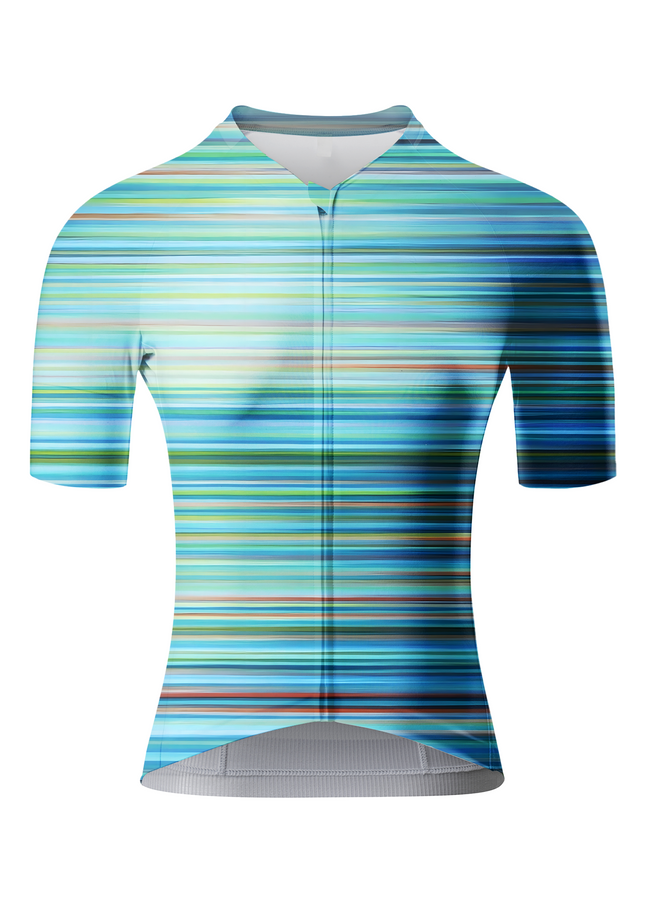 Women's Aqua Velocity Linear Motion Pro Aero Jersey Built for Road Cycling and Long Training Rides – Front View