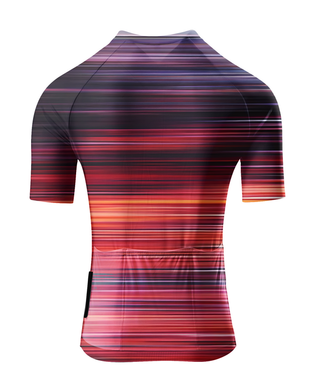 Women's Crimson Velocity Linear Motion Pro Aero Jersey Built for Road Cycling and Long Training Rides – Back View