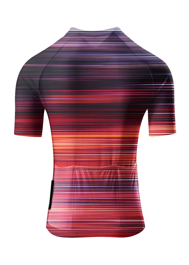 Women's Crimson Velocity Linear Motion Pro Aero Jersey Built for Road Cycling and Long Training Rides – Back View