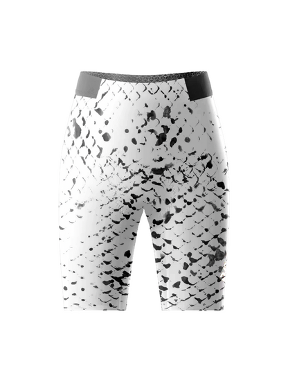 Women's Cyber Safari All-Weather Neon Animal-Print Cycling Shorts Crafted from Moisture-Wicking Fabric to Stay Dry on the Ride – Front View