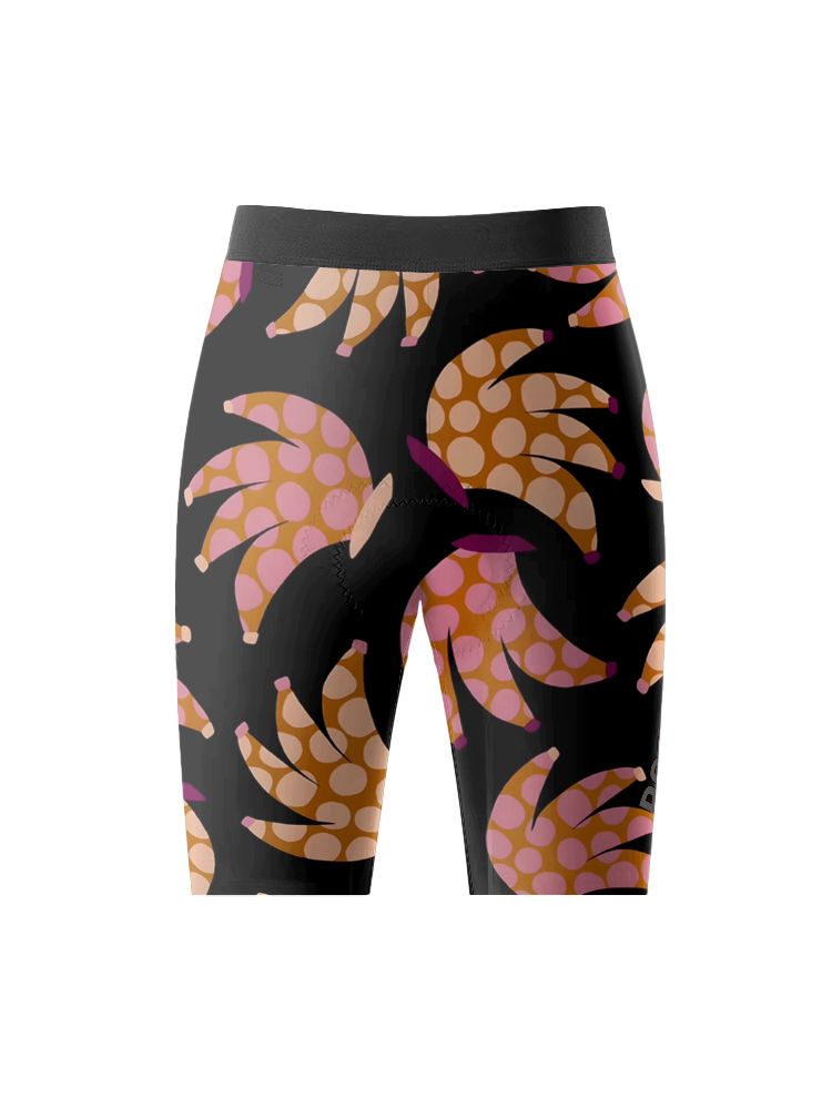Women's Funky Banana Quirky Pop Art Cycling Shorts Tailored with Stretch Fit for All-Day Comfort – Back View