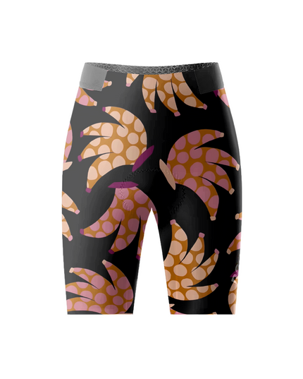 Women's Funky Banana Quirky Pop Art Cycling Shorts Designed with Soft-Touch Fabric for All-Day Comfort – Front View