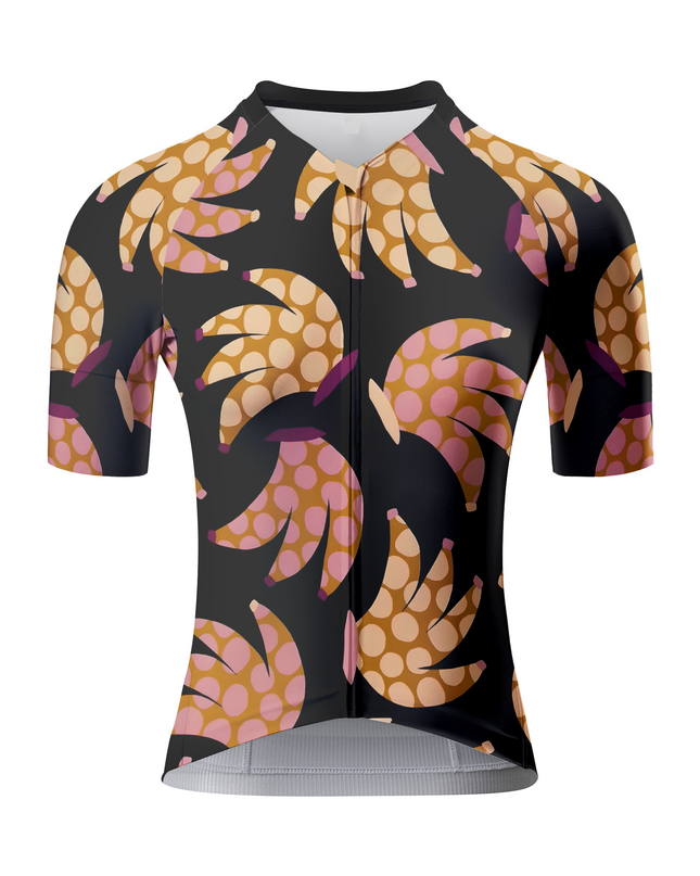 Women's Funky Banana Quirky Pop Art Pro Aero Jersey Crafted from Moisture-Wicking Fabric to Stay Dry on the Ride – Front View