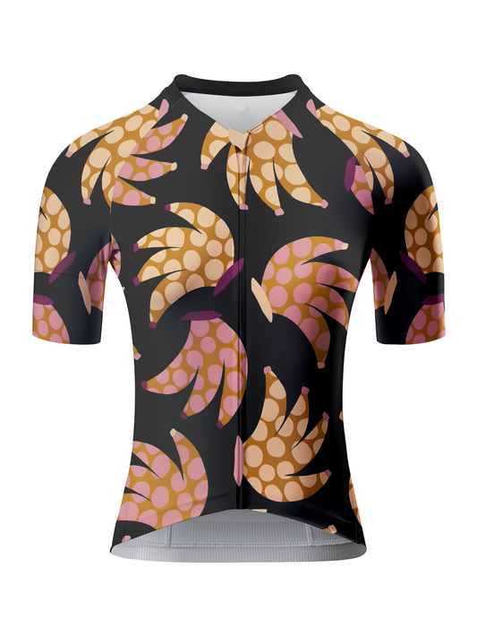Women's Funky Banana Quirky Pop Art Pro Aero Jersey Crafted from Moisture-Wicking Fabric to Stay Dry on the Ride – Front View