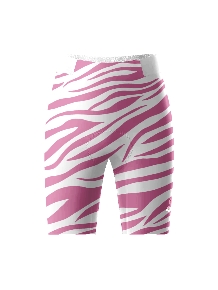 Women's Hyper-Safari All-Weather Neon Collage Cycling Shorts Crafted from Moisture-Wicking Fabric to Stay Dry on the Ride – Front View