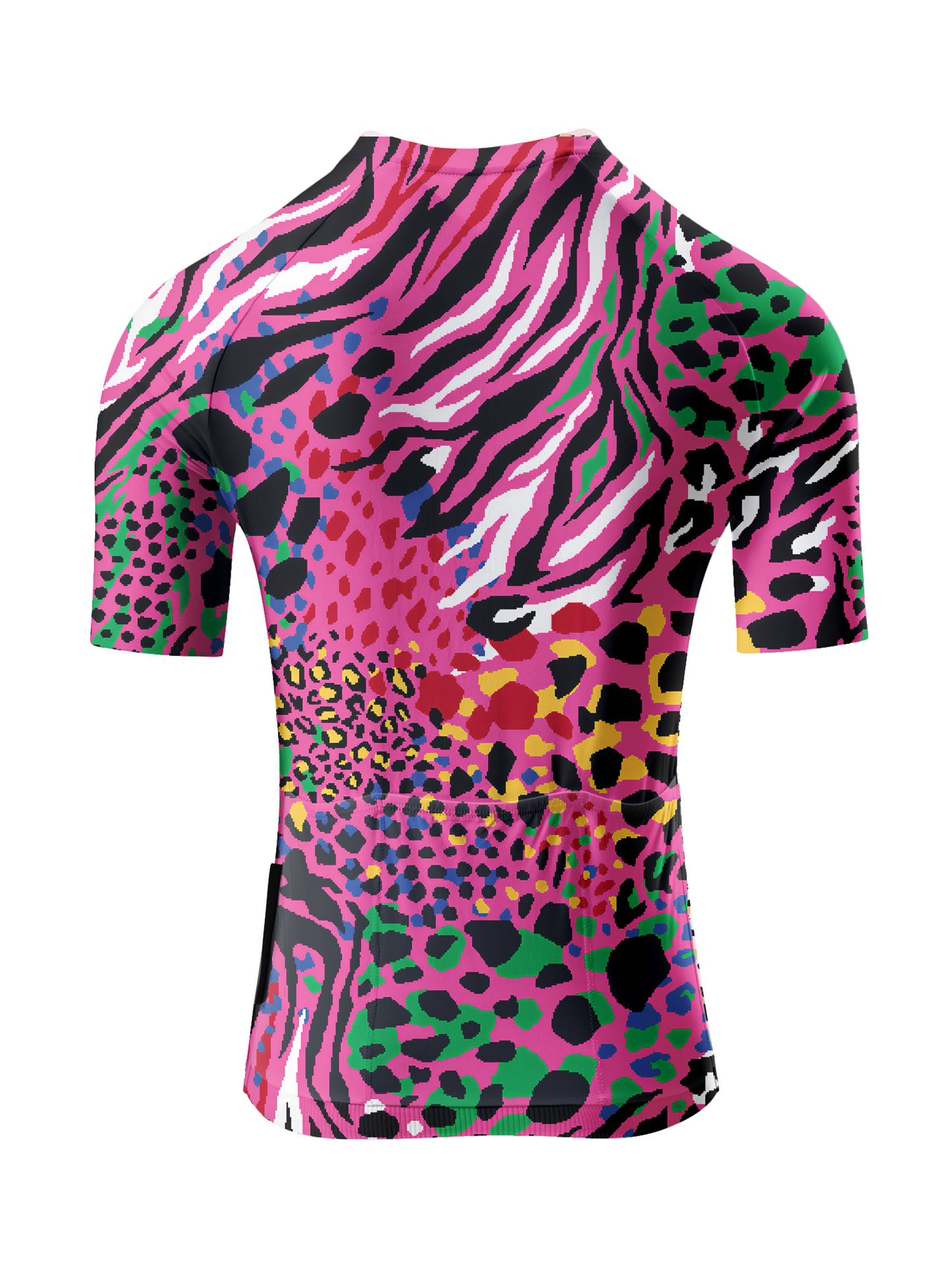 Women's Hyper-Safari All-Weather Neon Collage Pro Jersey Designed with Soft-Touch Fabric for All-Day Comfort – Back View