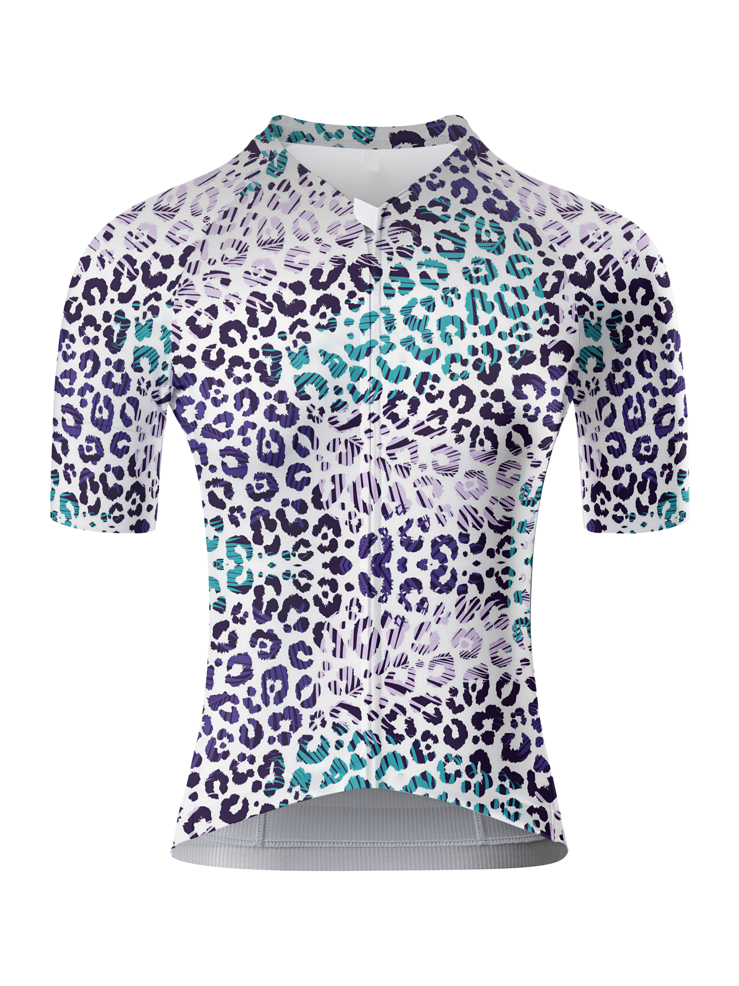 Women's Lilac Mirage All-Weather Textured Leopard Pro Aero Jersey Built for Road Cycling and Long Training Rides – Front View