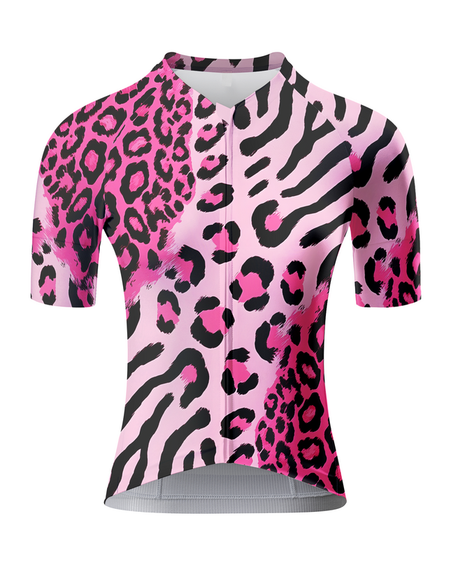 Women's Neon Safari Maximalist Animal Print Pro Aero Jersey Designed with Soft-Touch Fabric for All-Day Comfort – Front View