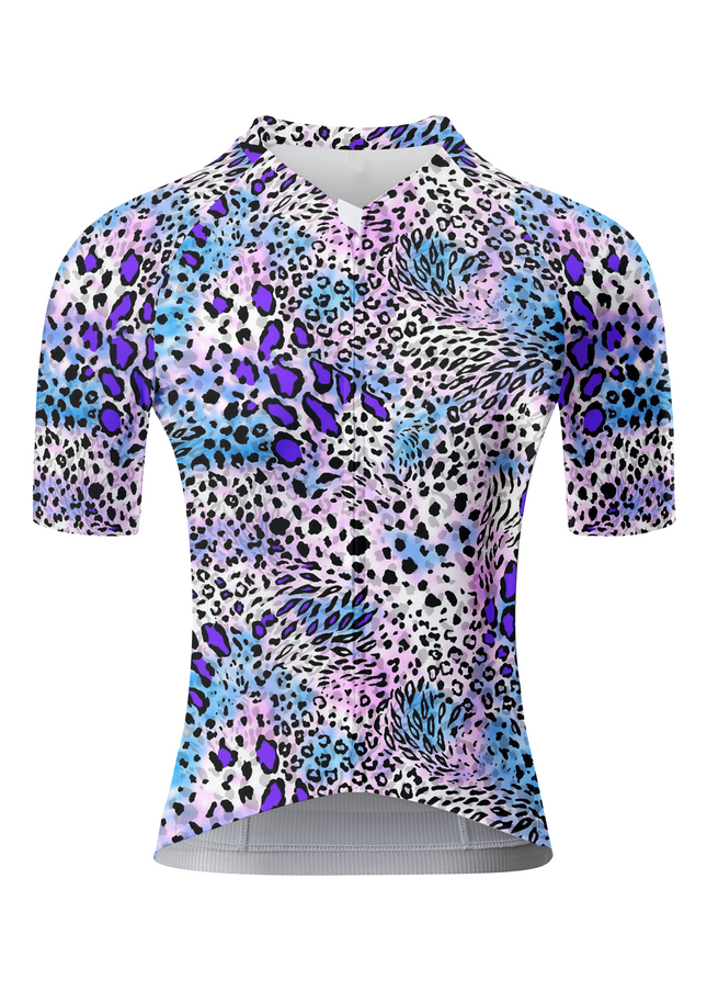 Women's Pastel Galaxy All-Weather Multi-Textured Pro Aero Jersey Tailored with Stretch Fit for Race-Inspired Silhouette – Front View