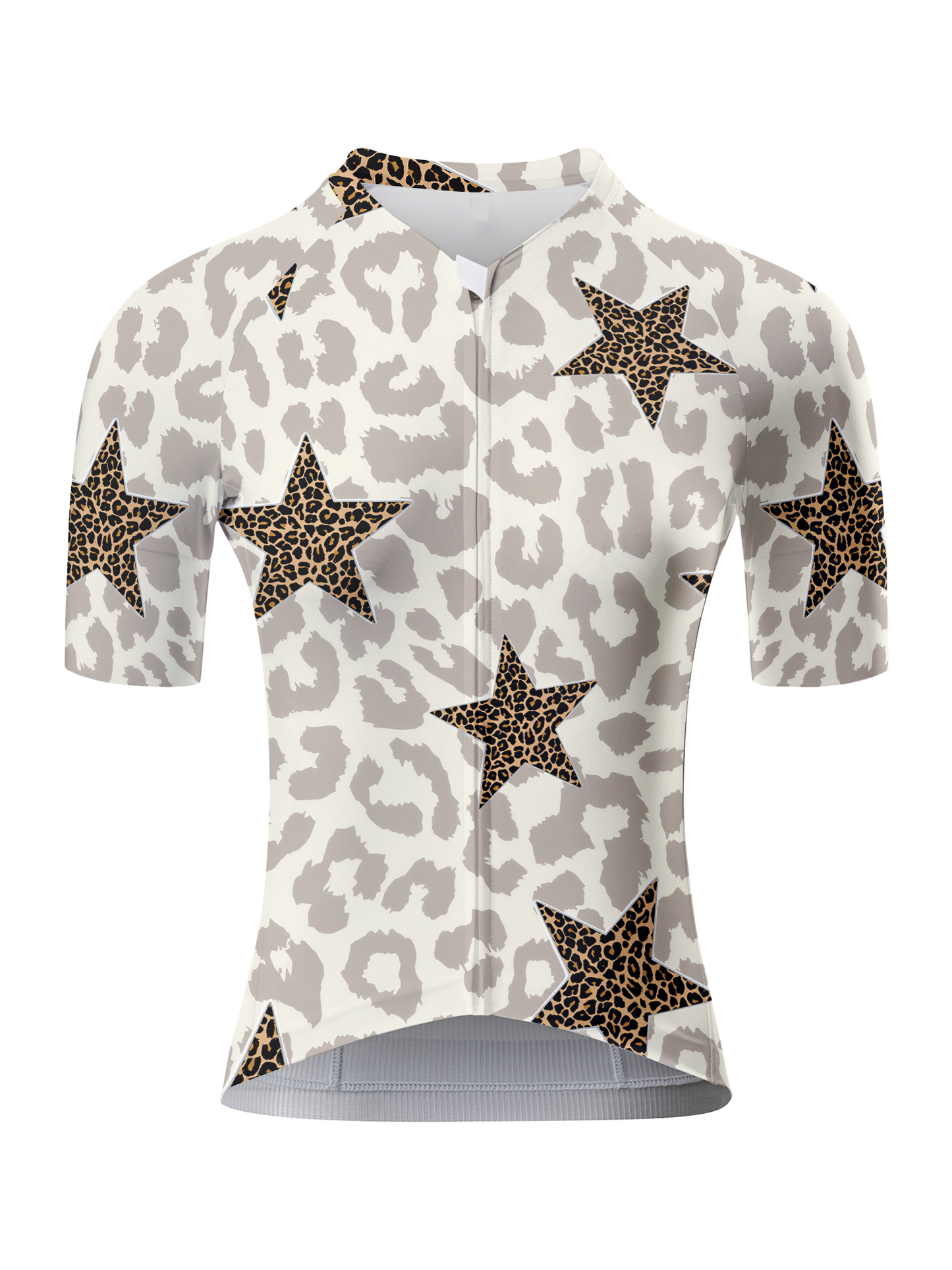Women's Stellar Mirage All-Weather Double-Leopard Pro Aero Jersey Tailored with Stretch Fit for Race-Inspired Silhouette – Front View