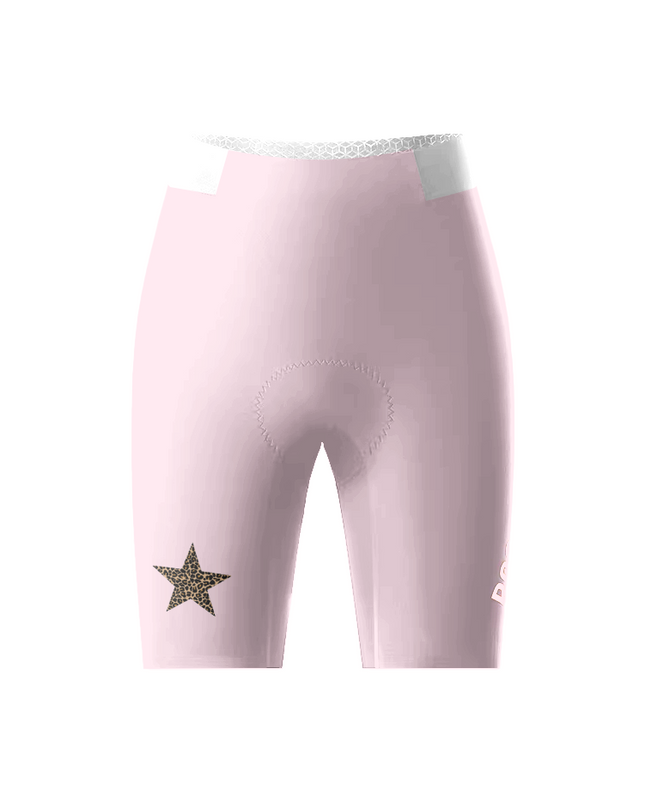 Women's Stellar Wild All-Weather Leopard-Star Cycling Shorts Designed with Soft-Touch Fabric for All-Day Comfort – Front View