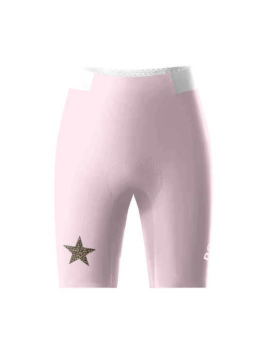 Women's Stellar Wild All-Weather Leopard-Star Cycling Shorts Designed with Soft-Touch Fabric for All-Day Comfort – Front View