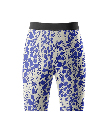 Women's Stipple Azure All-Weather Bio-Gradient Cycling Shorts Tailored with Stretch Fit for All-Day Comfort – Back View