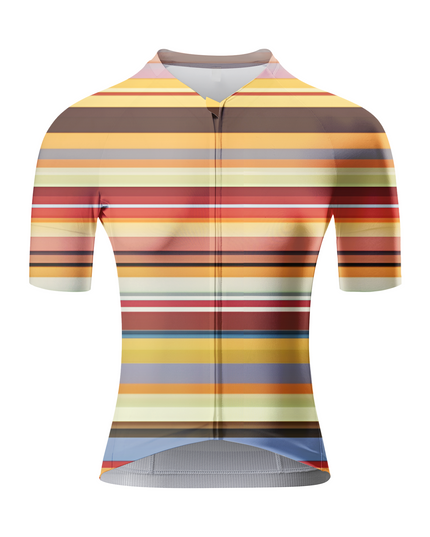 Women's Vintage Horizon 70s Stripe Art Pro Aero Jersey Built for Road Cycling and Long Training Rides – Front View