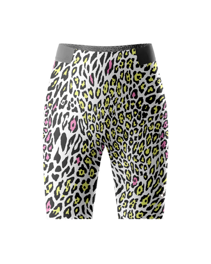 Women's Vivid Wild All-Weather Patchwork Cycling Shorts Designed with Soft-Touch Fabric for All-Day Comfort – Front View
